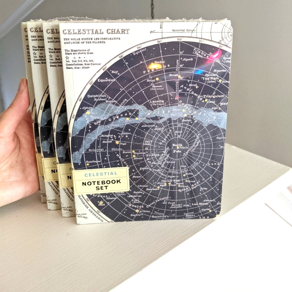 New - Cavallini Celestial Notebook Set of 2